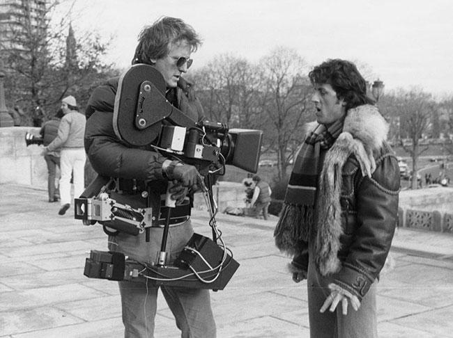 Sylvester Stallone on Rocky set