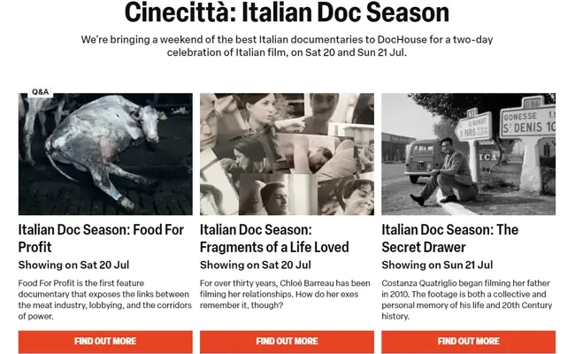 Vital new Italian documentaries make their UK Premiere at Bertha DocHouse during this bi-annual film season, which this year forms part of the centenary anniversary of Istituto Luce