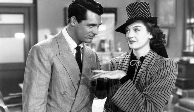 Cary Grant and Rosalind Russell in His Girl Friday