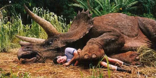 The sick Triceratops in Jurassic Park