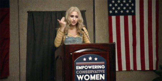 Maria Bakalova at the Women's Republican meeting.