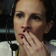 Julia Roberts looks fearful in the thriller film, Money Monster.