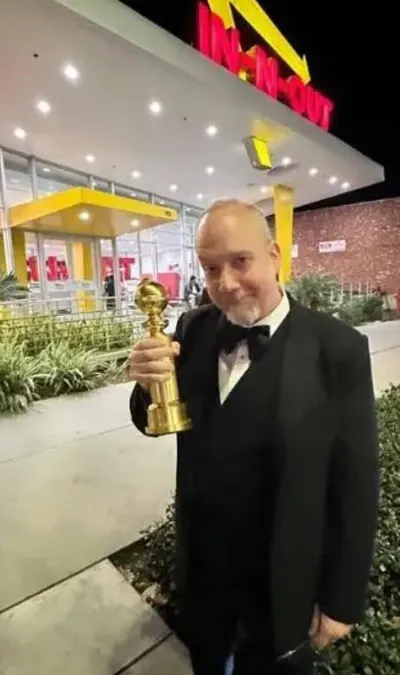 Paul Giamatti at In-N-Out Burger after Golden Globes success