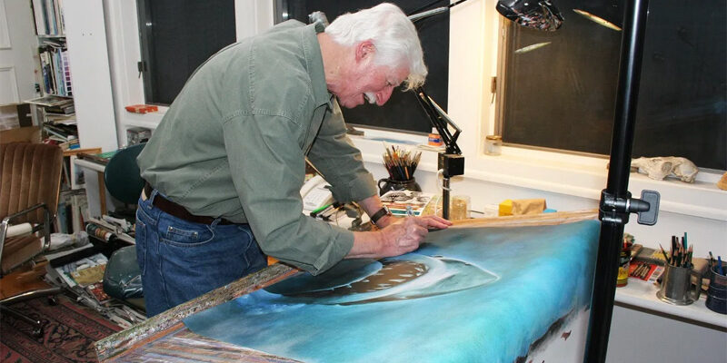 Roger Kastel, Jaws poster artist, works on a film poster