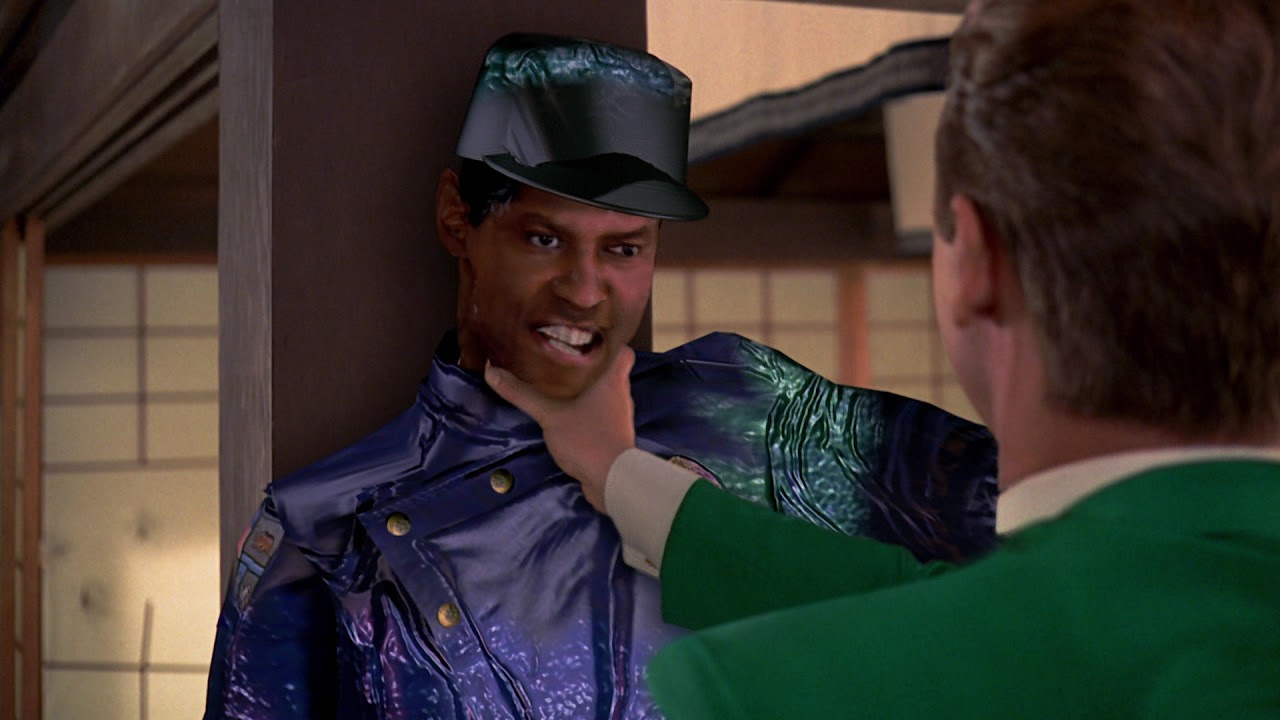 Denzel Washington and Russell Crowe in Virtuosity (1995)