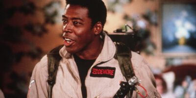Winston Zeddermore played by Ernie Hudson in the Ghostbusters uniform in the film, Ghostbusters.